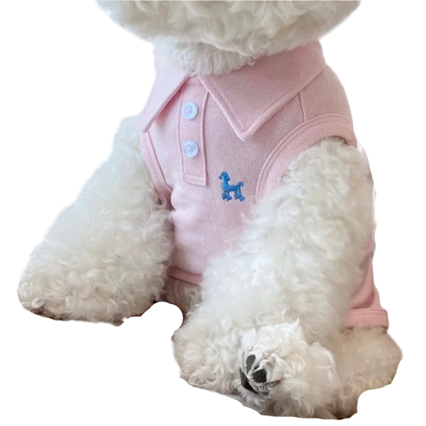 Stijlvol hondenshirt voor kleine en middelgrote honden van 4 - 5,5 kg Katoen Elegante kleding voor honden Licht en ademend poloshirt Comfortabele snit roze
