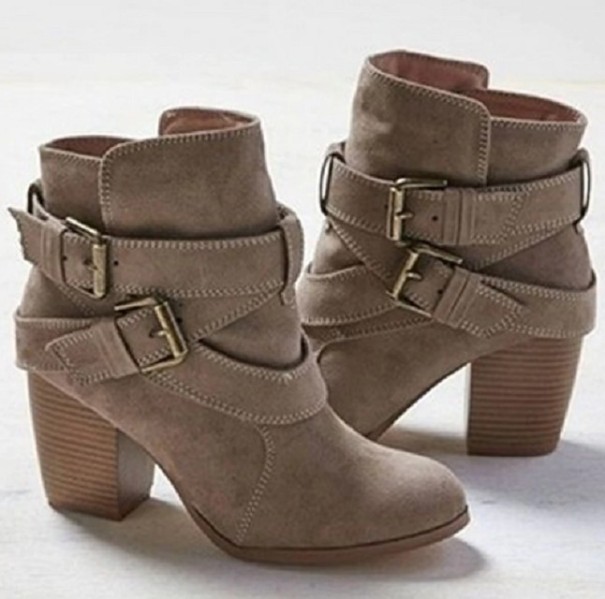 Stijlvolle dames enkellaarsjes J2278 kaki 40