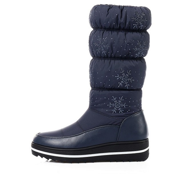Stijlvolle dames winterlaarzen met sneeuwvlokken J1203