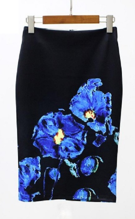 Stijlvolle damesrok met bloemen J501 L 8