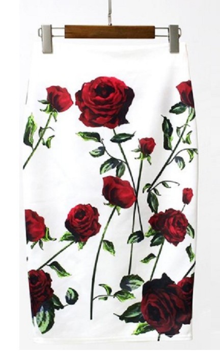 Stijlvolle damesrok met bloemen J501 M 3