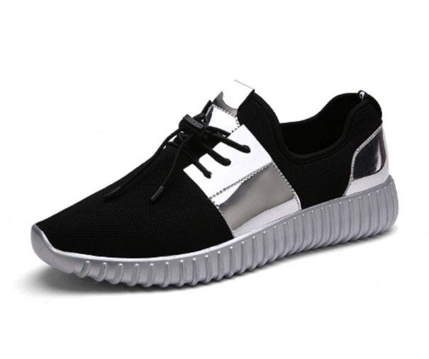 Stijlvolle glanzende sneakers J2285 zilver 42