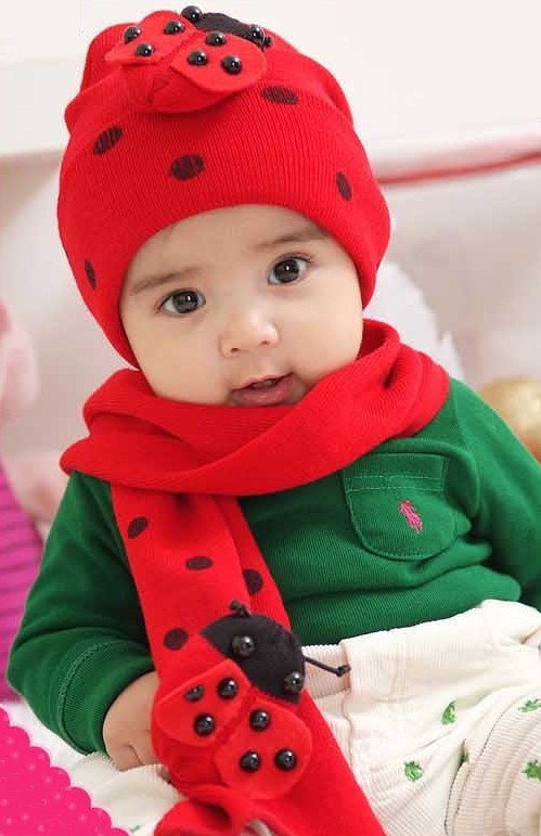 Stijlvolle kinderwintermuts met sjaal J3441