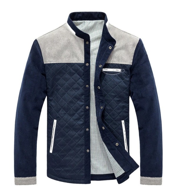 Stijlvolle lente/herfstjas voor heren J1449 blauw-grijs L