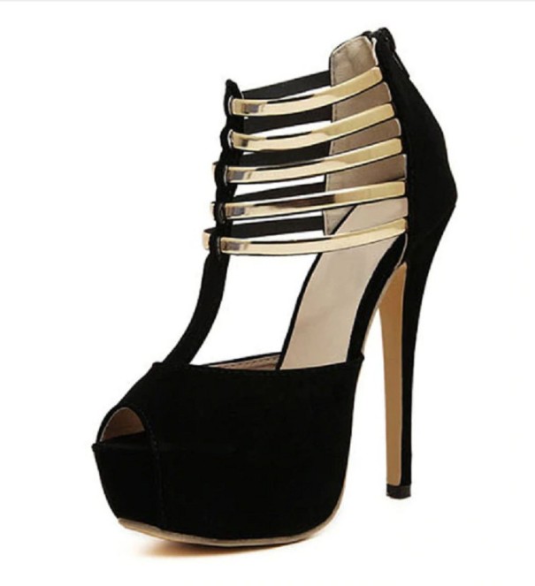 Stijlvolle platform pumps zwart 38