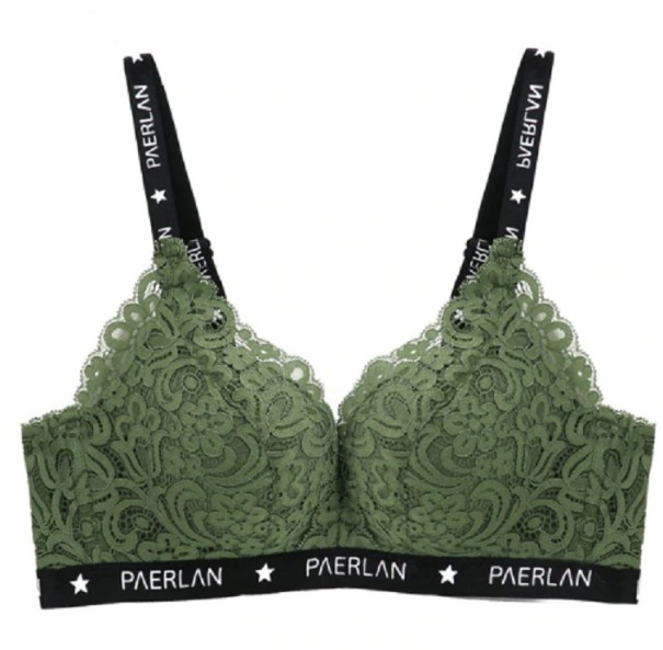 Stilfuld dame-bh med blonder J2348 armygrøn 70A