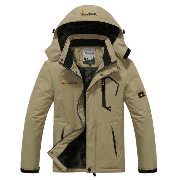Stilfuld herre vinterjakke J3078 khaki XS