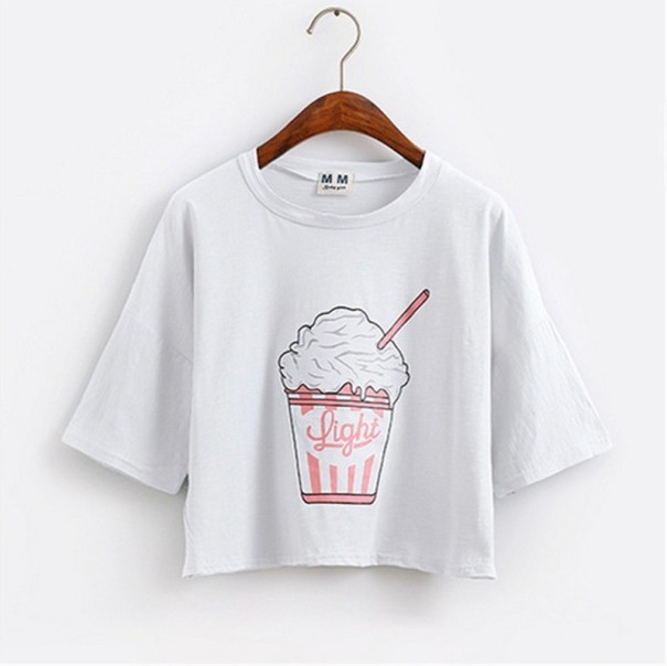 Stilfuld is-t-shirt til kvinder J1782 hvid
