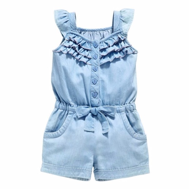 Stilfuld pigejumpsuit - Blå 9-12 måneder