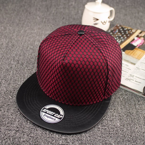Stilfuld snapback J1012 vinrød