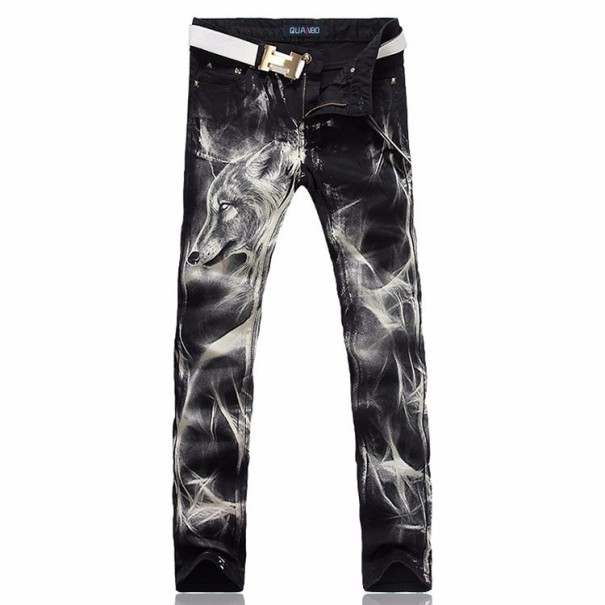 Stilfulde herrejeans med ulv 39