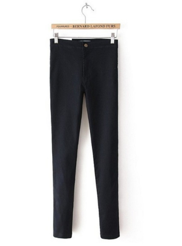 Stilfulde højtaljede jeans til kvinder J1773 sort XXS