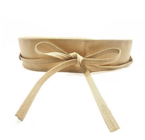 Stilfuldt bredt bindebælte J2975 beige