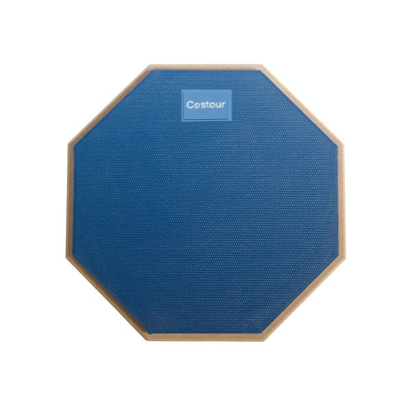 Stille oefenmat voor drums 20x0,7x2,5 cm Dubbelzijdige drie-laags rubberen dempmat 8 inch voor beginners en thuistraining blauw