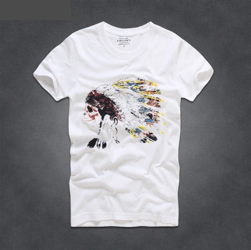 Stilren T-shirt herr med tryck - indiska vit XS