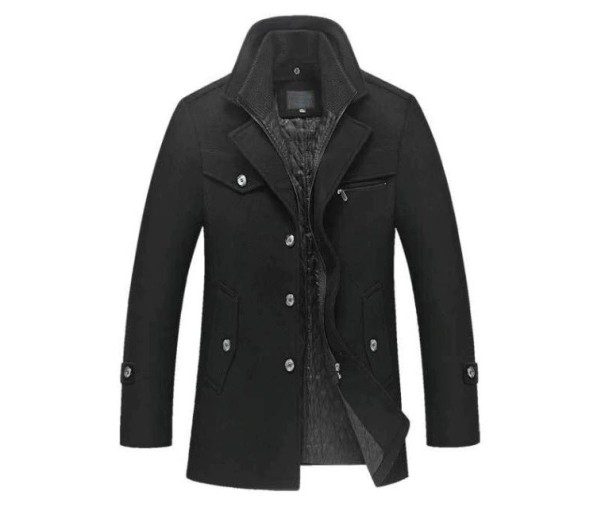 Stílusos férfi kabát J2695 fekete M