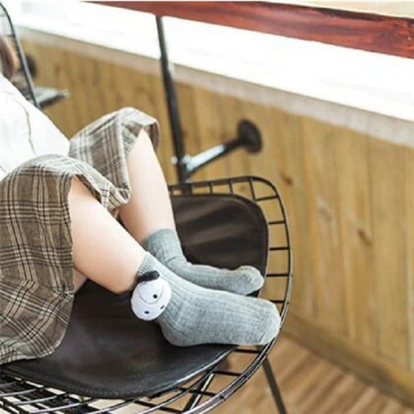 Stílusos lányzokni szürke 3-5 év