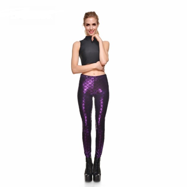 Stílusos női leggings - Lila J3334 S