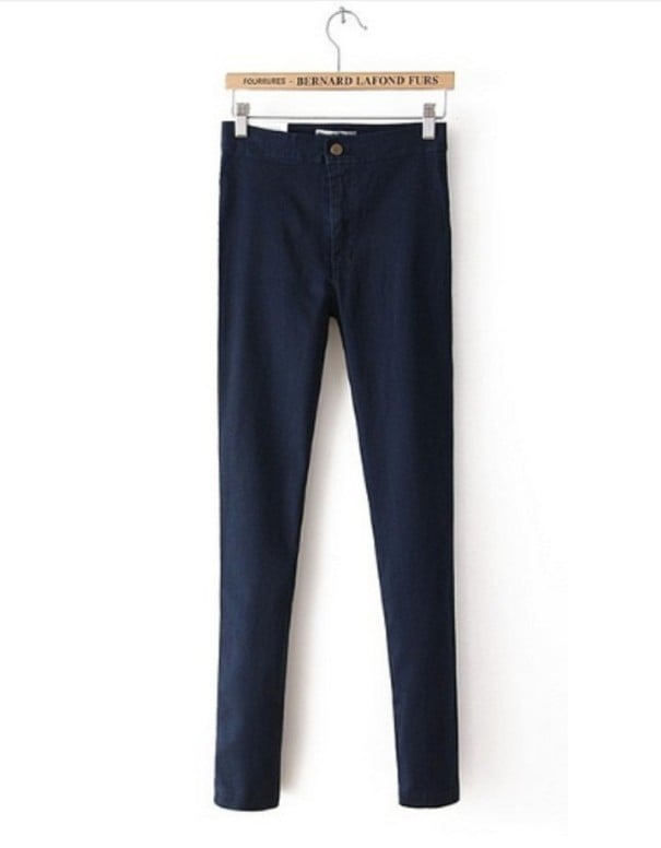 Stilvolle Damenjeans mit hoher Taille J1773 dunkelblau M