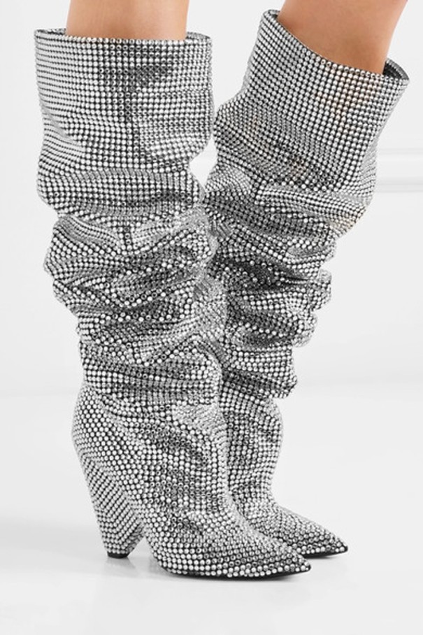 Stilvolle Damenstiefel mit Strasssteinen J1165 schwarz 40