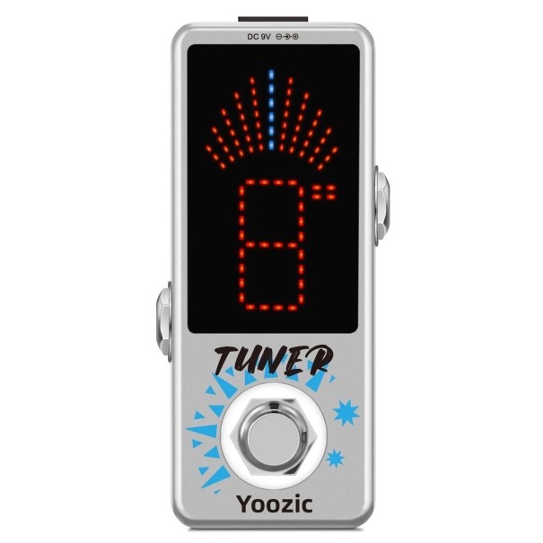 Stimmgerät-Pedal mit Tonhöhenanzeige Metallausführung Tuner für E-Gitarre und E-Bass Präzises und schnelles Stimmen mit LED-Display