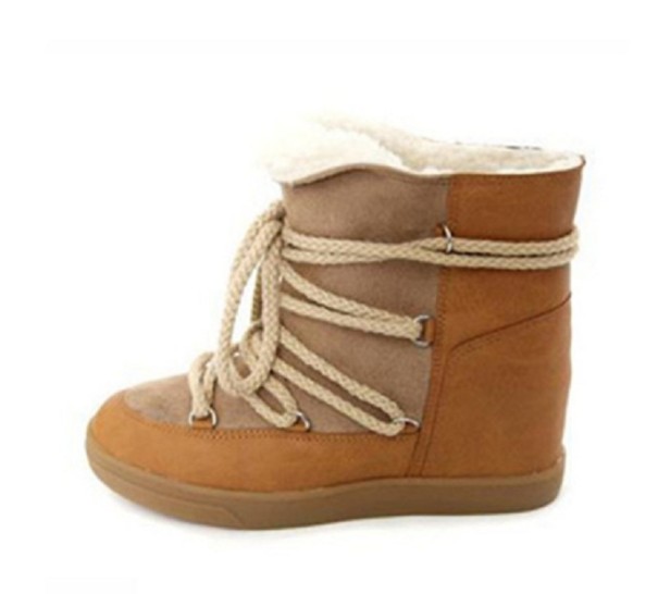 Stivali invernali da donna con lacci J1812 marrone 40