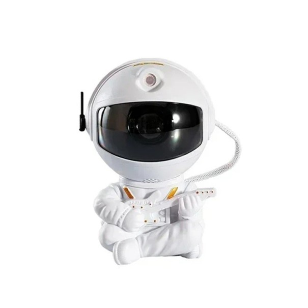 Stjerneprojektor med astronaut og guitar LED-natlampe med galakser og tåger ABS soveværelsesdekoration gave til børn batteridrevet 1