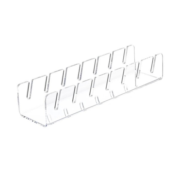 Stojan na kšiltovky obdélníkový organizér 29,8 × 7,5 × 7,1 cm akrylový držák na čiapka prehľadné uloženie kšiltoviek doma transparentné