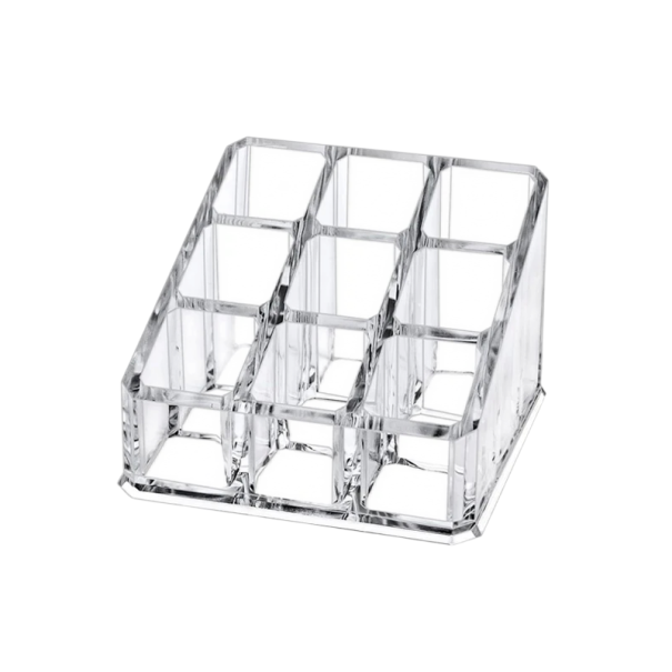 Stojan na pędzle przezroczysty organizer 9 × 9 × 6,3 cm akrylowy uchwyt na pędzle do makijażu i narzędzia kosmetyczne 1