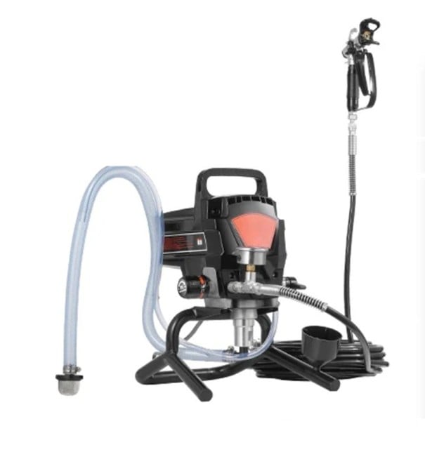 Stojanový bezvzduchový stříkací přístroj na barvy 950 W 340 × 295 × 408 mm černá červená pro lakování a malování povrchů 1