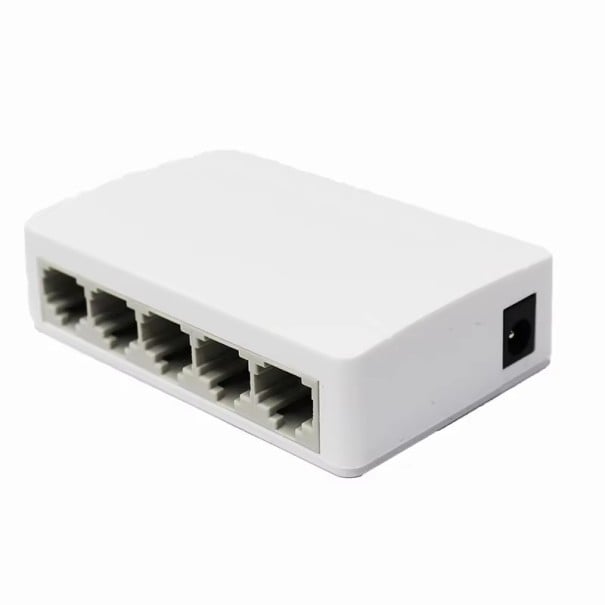 Stolní ethernetový switch 5 portů 1000Mbps RJ45 Auto MDI MDIX bílý LAN hub pro domácí síť kancelář router TV konzole 1