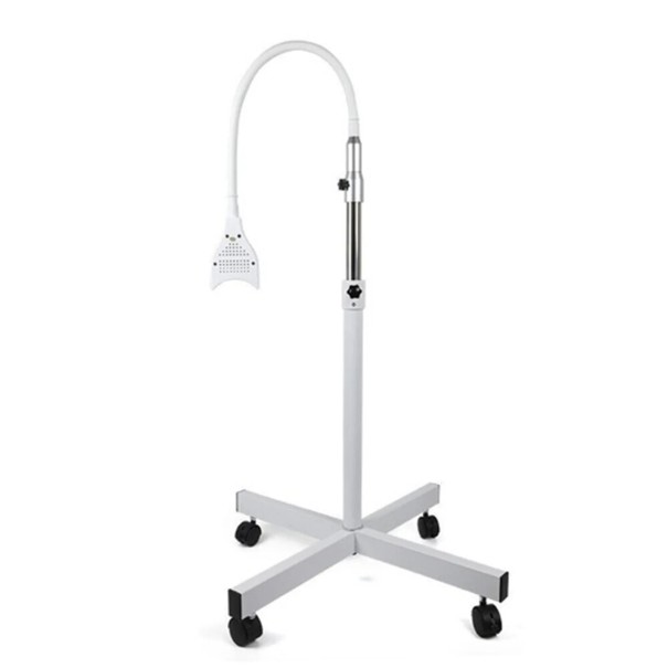 Stomatologická bělící LED lampa na pojízdném stojanu, výška 190 cm, příkon 21 W, modré světlo 465-470 nm, časovač 0-99 minut, bílá 1