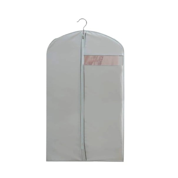 Stort skydd 150×60 cm för kläder Vattentäckande påse för långa klänningar, kappor och jackor med fönster och dragkedja Skydd mot damm och fukt grå
