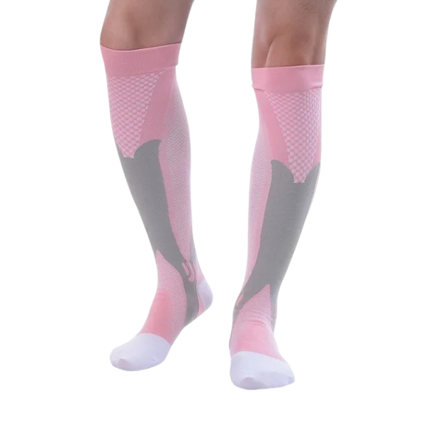 Støttestrømper mod åreknuder Bomuldsstøttestrømper til sport Mod åreknuder V305 rosa 41-45