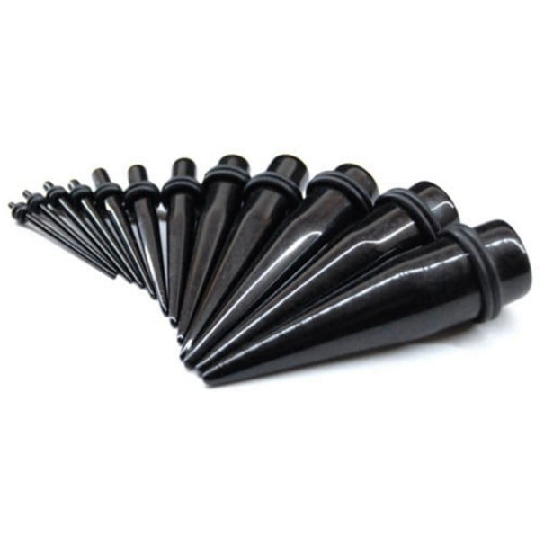 Straight Acrylic Expander black 5 mm