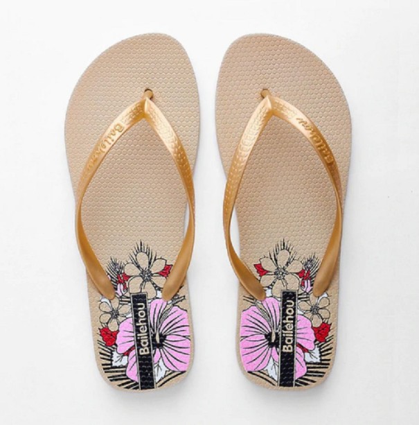 Strand-Flip-Flops für Damen A2575 golden 37