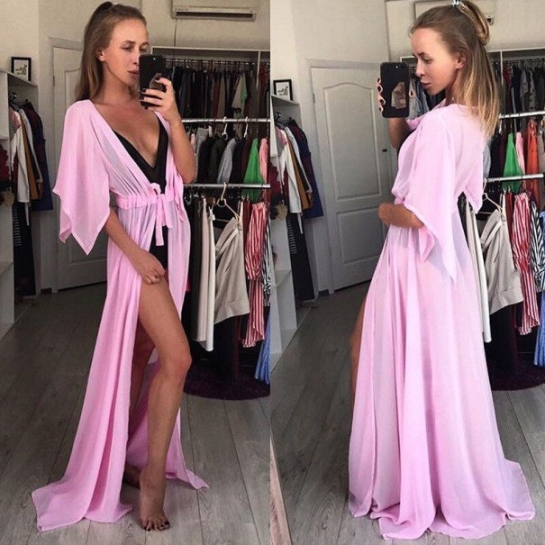 Strand-Maxikleid rosa