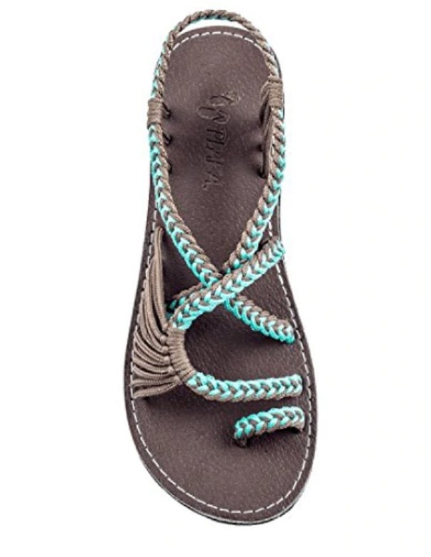 Strandsandalen voor dames bruin 34
