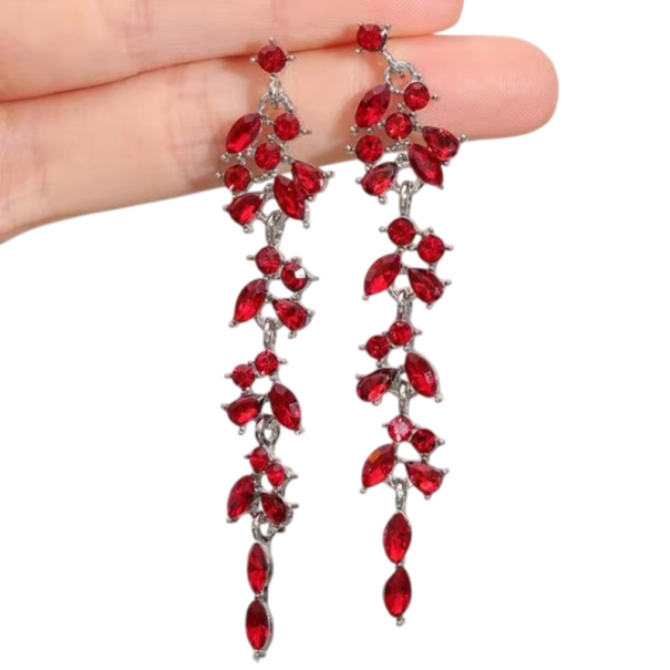 Strass-Hängeohrringe mit Zirkonia lange Ohrringe für Frauen luxuriös trendy elegantes Design ideal für den Alltag 1