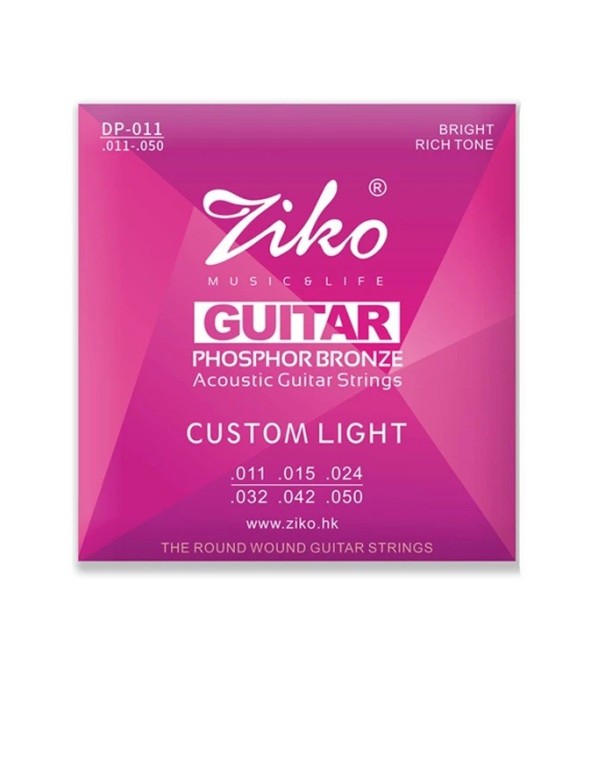 Strenge til akustisk guitar DP-011 Kulstofstål med sekskantet kerne Fosforbronze legering Klar tone Lang levetid Stabil tuning 1