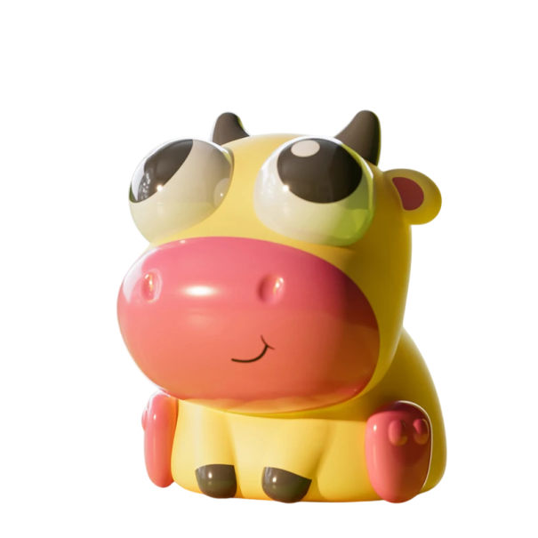 Stress Relief Squeeze Toy Cow 7 cm Cute Animal with Bulging Eyes Toy for Children and Adults Against Stress 1