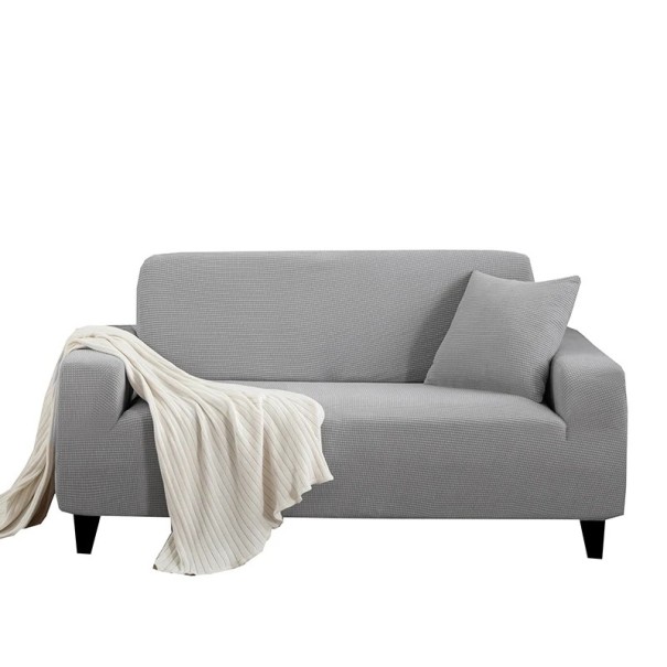Stretch-Elastikbezug für 3er-Sofa 175–210 cm Jacquard-Sofabezug Farbenfrohes Design Schutzhülle für das Wohnzimmer hellgrau