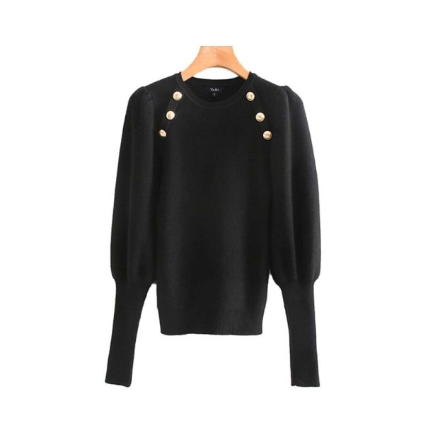 Stretch-Pullover für Damen schwarz M