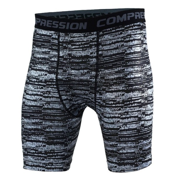 Stribede kompressionsshorts til mænd grå XXL