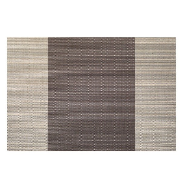 Stribet dækkeserviet 4 stk. mørkebrun