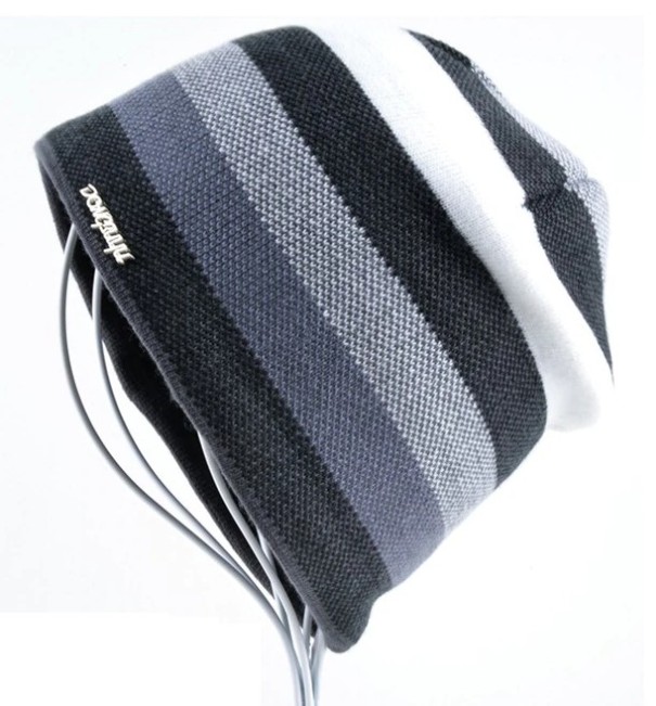 Stribet herrehat J2611 hvid