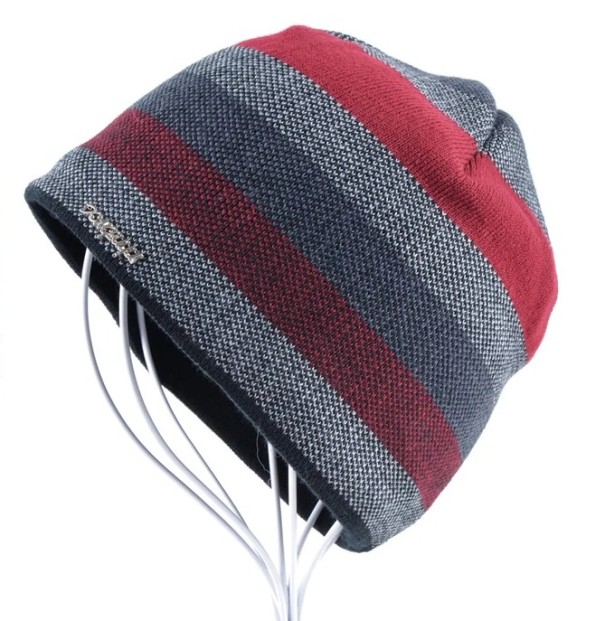 Stribet herrehat J2611 rød