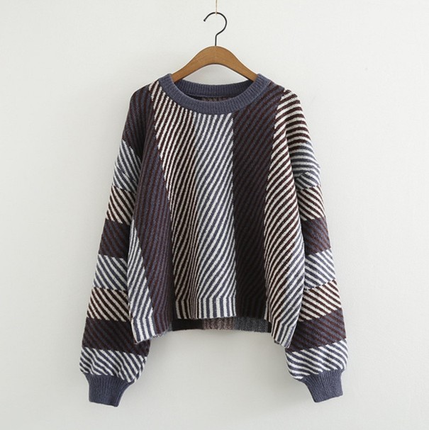 Stribet sweater til kvinder A2117 2