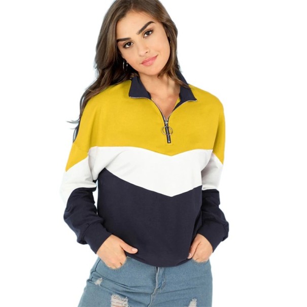 Stribet sweatshirt til kvinder B20 gul L