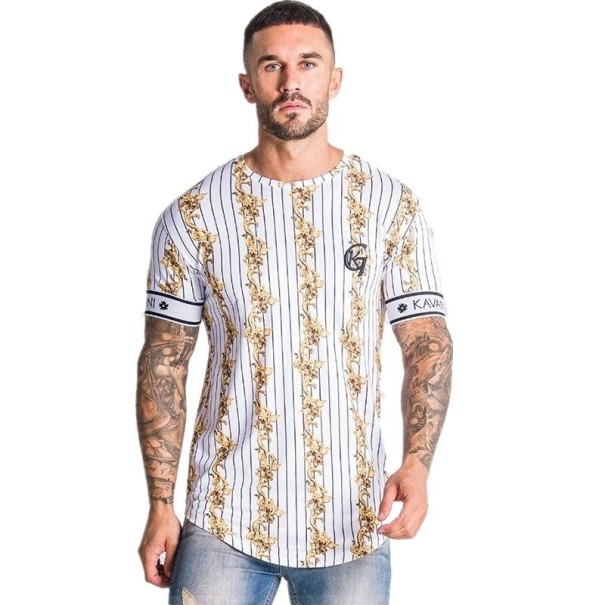 Stribet T-shirt til mænd T2065 L 1